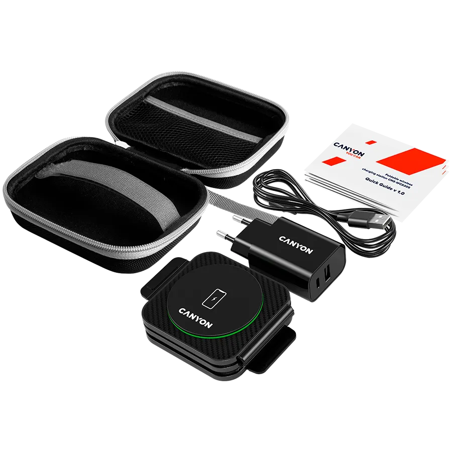 CANYON wireless charger WS-305 15W 3in1 Foldable Black — фото 8