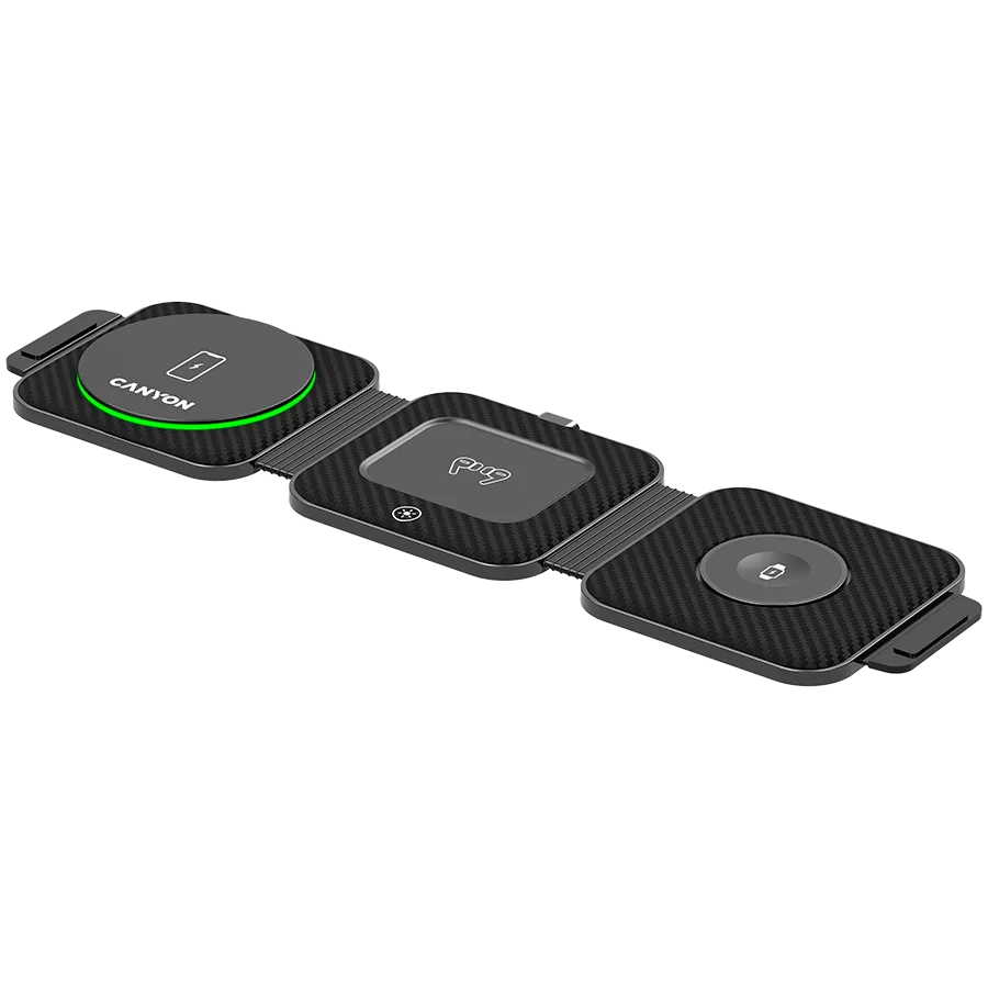 CANYON wireless charger WS-305 15W 3in1 Foldable Black