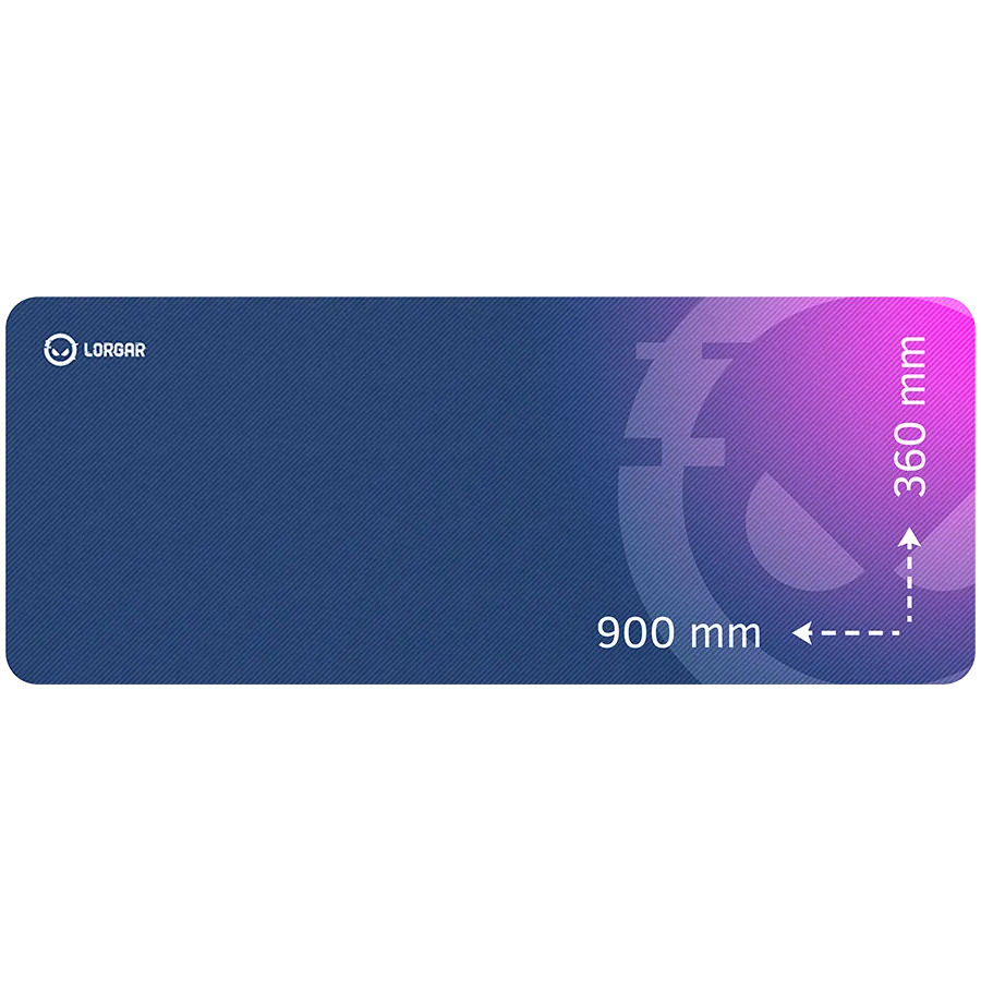 Lorgar Main 139, Gaming mouse pad, High-speed surface, Purple anti-slip rubber base, size: 900mm x 360mm x 3mm, weight 0.6kg