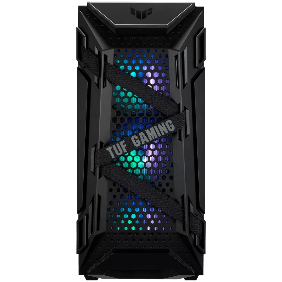 Корпус ASUS TUF Gaming GT301 ATX mid-tower compact case with tempered glass side panel, honeycomb front panel, 120mm AURA Addressable RGB fan, headphone hanger and 360mm radiator support — фото 2