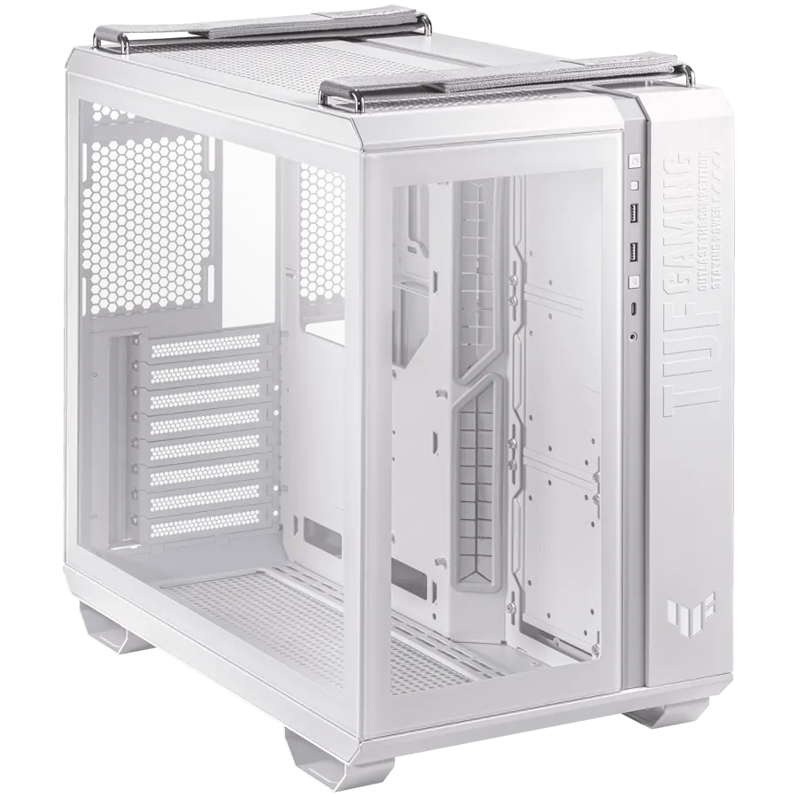 Корпус ASUS TUF Gaming GT502 ATX Gaming case White, Dual Chamber Chassis, Panoramic View, Tempered Glass front and side panel, Tool-Free side panels, Front Panel High-Speed USB Type-C