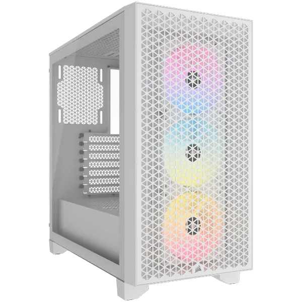Corsair 3000D RGB Tempered Glass Mid-Tower, White