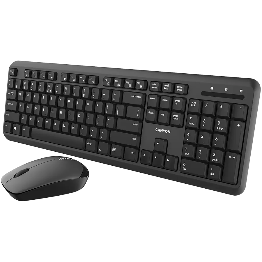 CANYON SET-W20 EN/HU Keyboard+Mouse Velvet Wireless Black