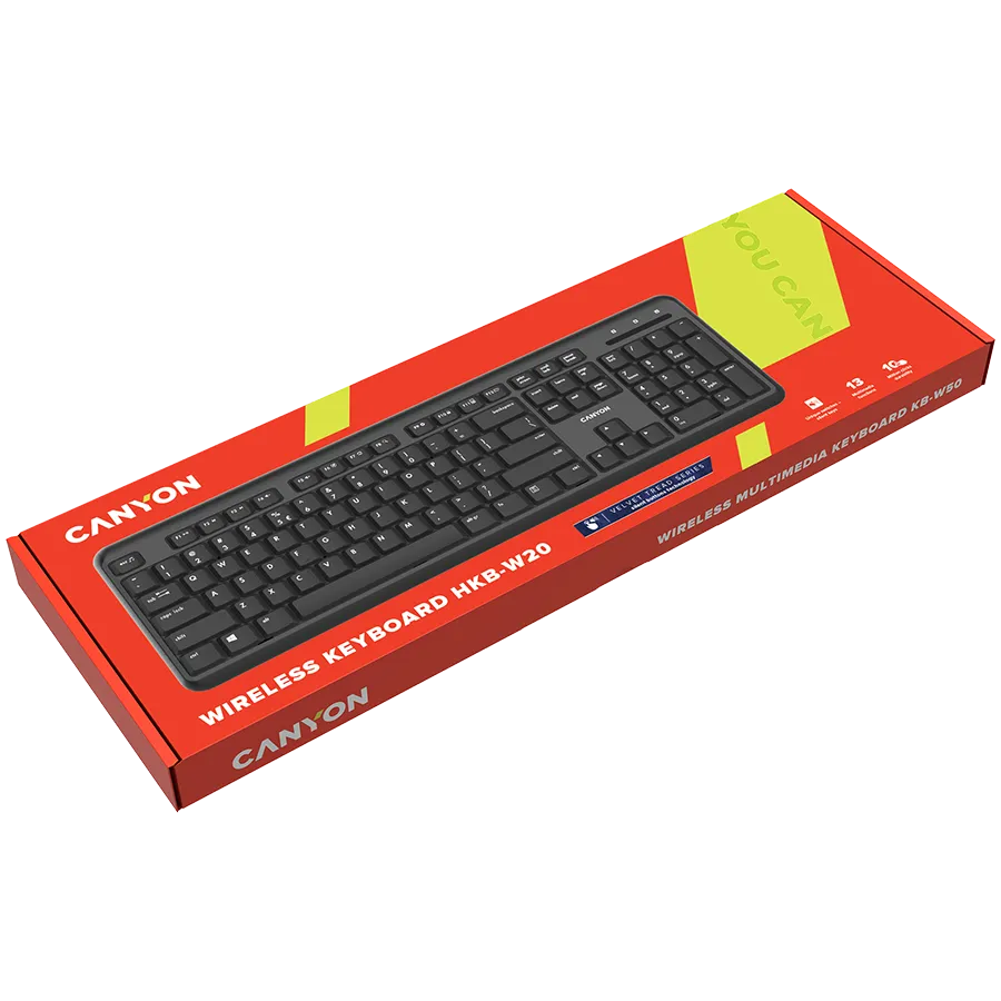 CANYON keyboard HKB-W20 EN/RU Velvet Wireless Black — фото 4