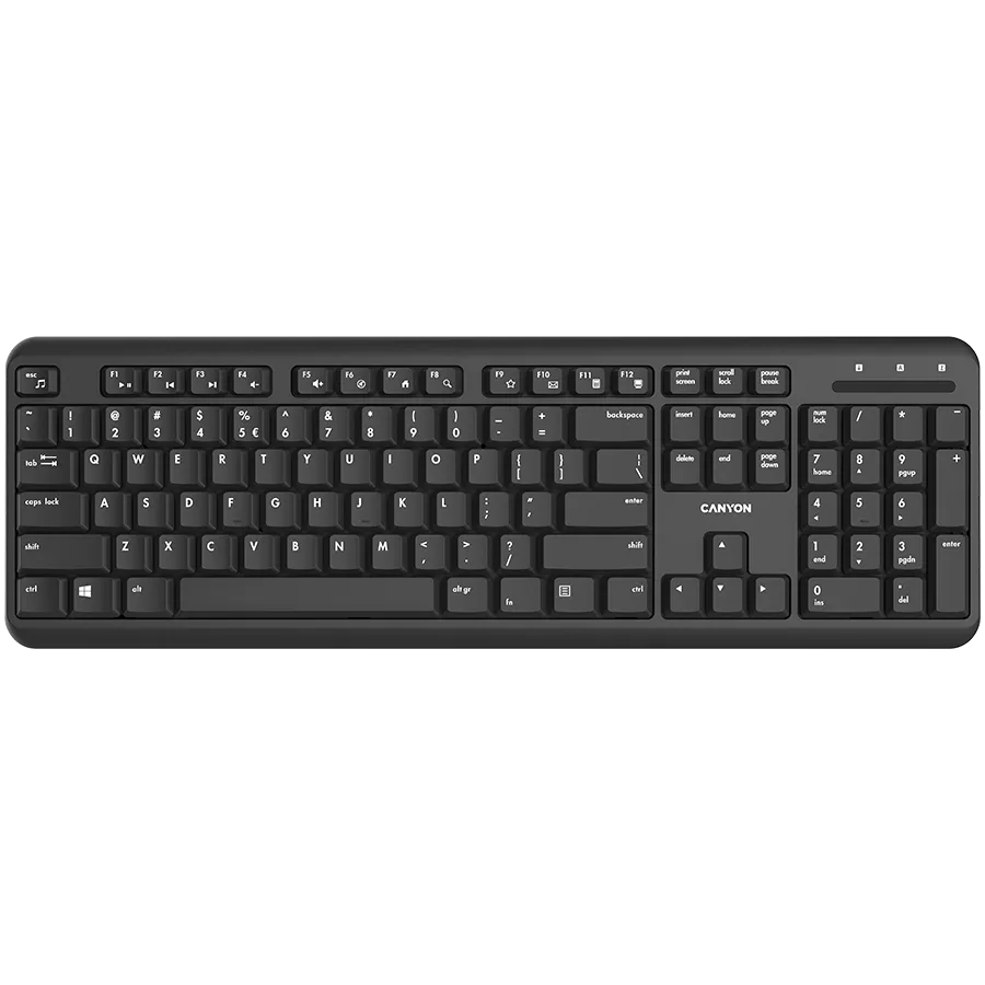 CANYON keyboard HKB-W20 EN/RU Velvet Wireless Black