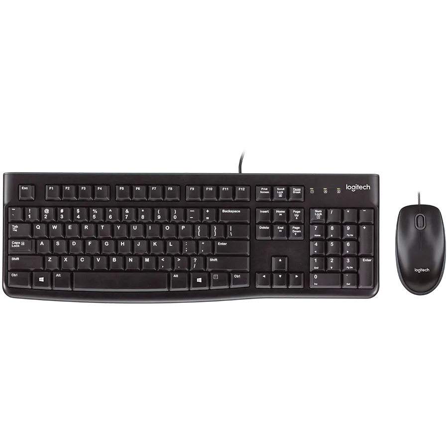 LOGITECH MK120 Corded Combo - BLACK - USB - RUS
