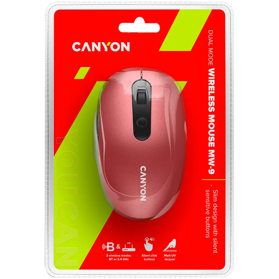 CANYON mouse MW-9 Dual-mode Wireless Red — фото 5