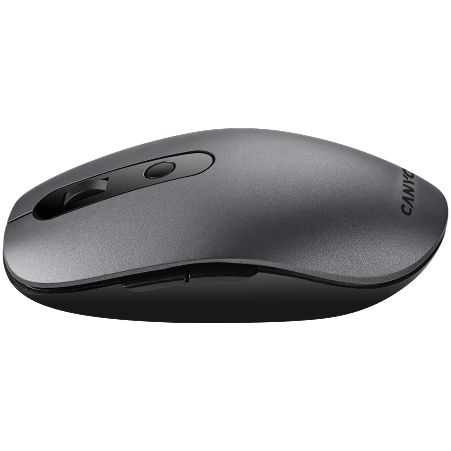 CANYON MW-9, 2 in 1 Wireless optical mouse with 6 buttons, DPI 800/1000/1200/1500, 2 mode(BT/ 2.4GHz), Battery AA*1pcs, Grey, 65.4*112.25*32.3mm, 0.092kg — фото 3