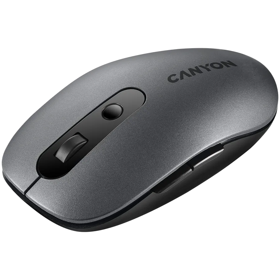 CANYON MW-9, 2 in 1 Wireless optical mouse with 6 buttons, DPI 800/1000/1200/1500, 2 mode(BT/ 2.4GHz), Battery AA*1pcs, Grey, 65.4*112.25*32.3mm, 0.092kg — фото 2