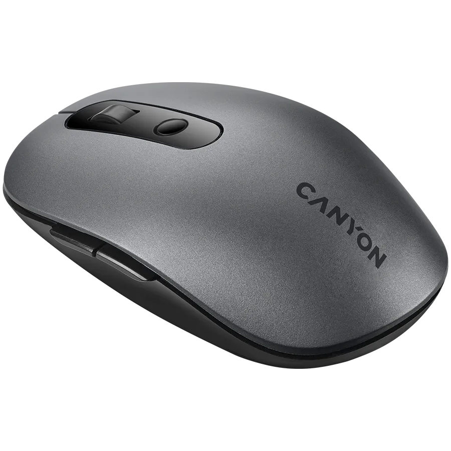 CANYON MW-9, 2 in 1 Wireless optical mouse with 6 buttons, DPI 800/1000/1200/1500, 2 mode(BT/ 2.4GHz), Battery AA*1pcs, Grey, 65.4*112.25*32.3mm, 0.092kg — фото 4