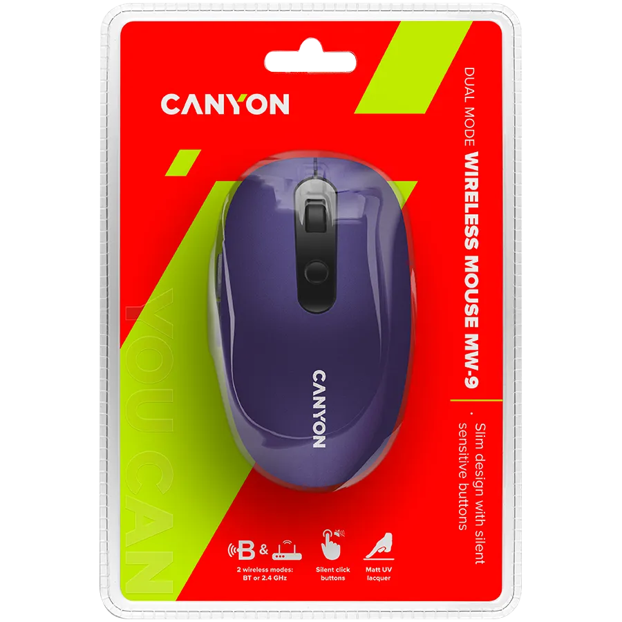 CANYON mouse MW-9 Dual-mode Wireless Violet — фото 5