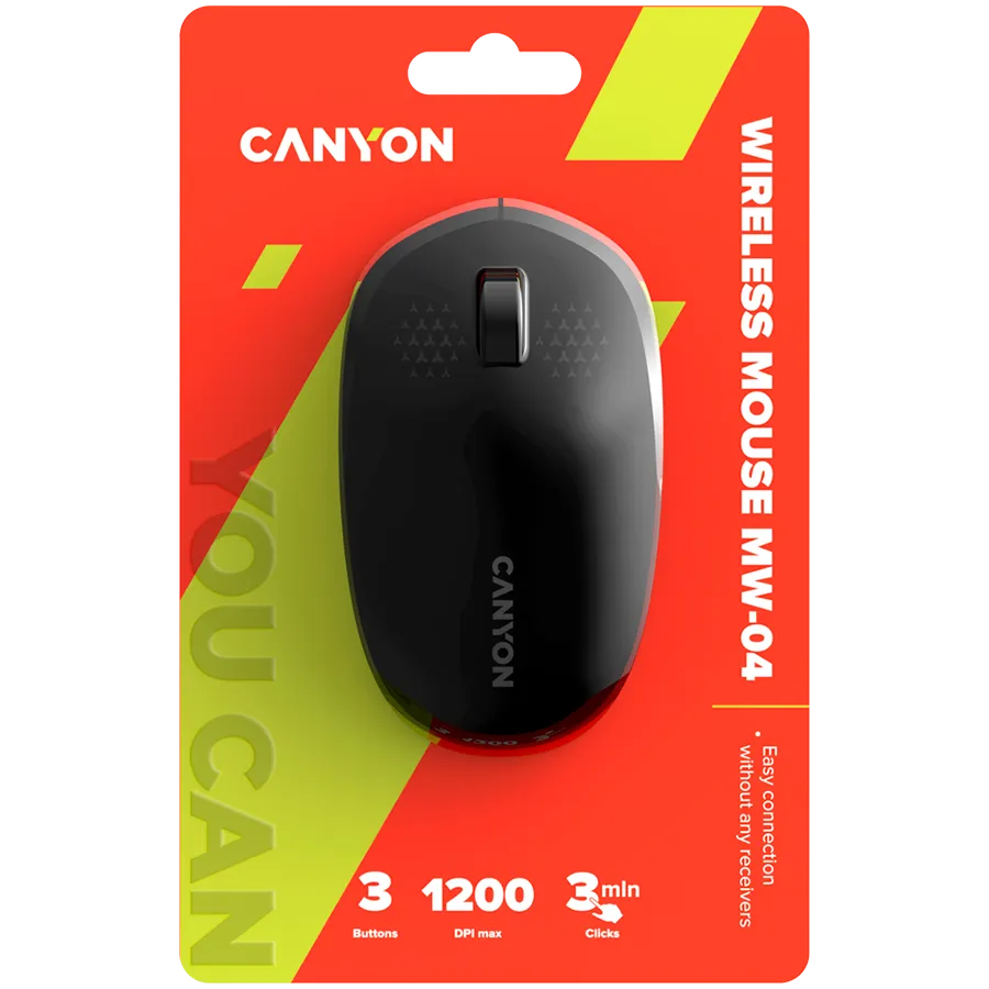 CANYON mouse MW-04 3buttons BT Wireless Black — фото 6