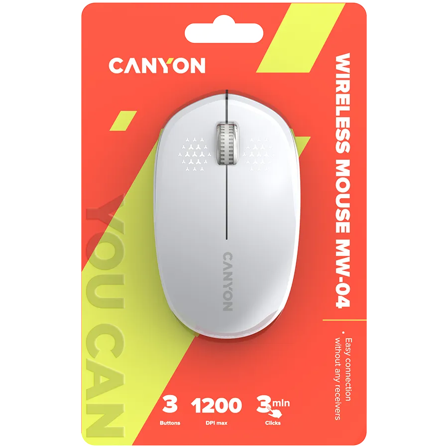 CANYON mouse MW-04 3buttons BT Wireless White — фото 6
