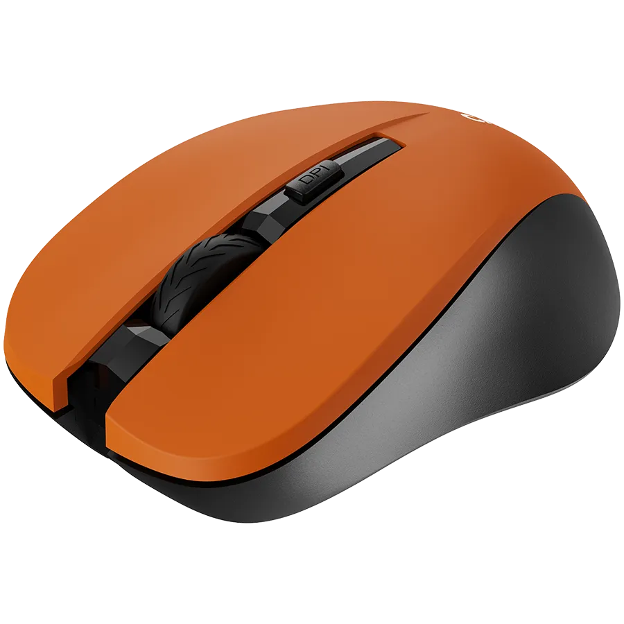 CNE-CMSW1O CANYON мышь, цвет - оранжевый, беспроводная 2.4 Гц, DPI 800/1000/1200 DPI, 3 кнопки и колесо прокрутки, прорезиненное покрытие — фото 3