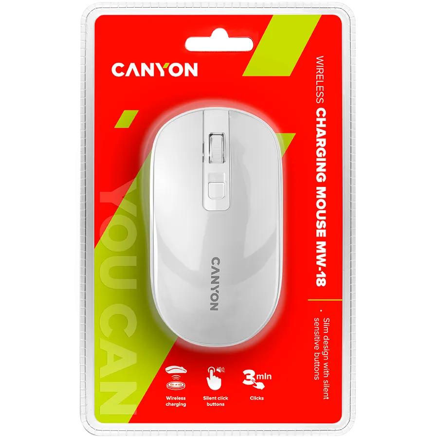 CANYON mouse MW-18 Wireless Charge Pearl White — фото 5