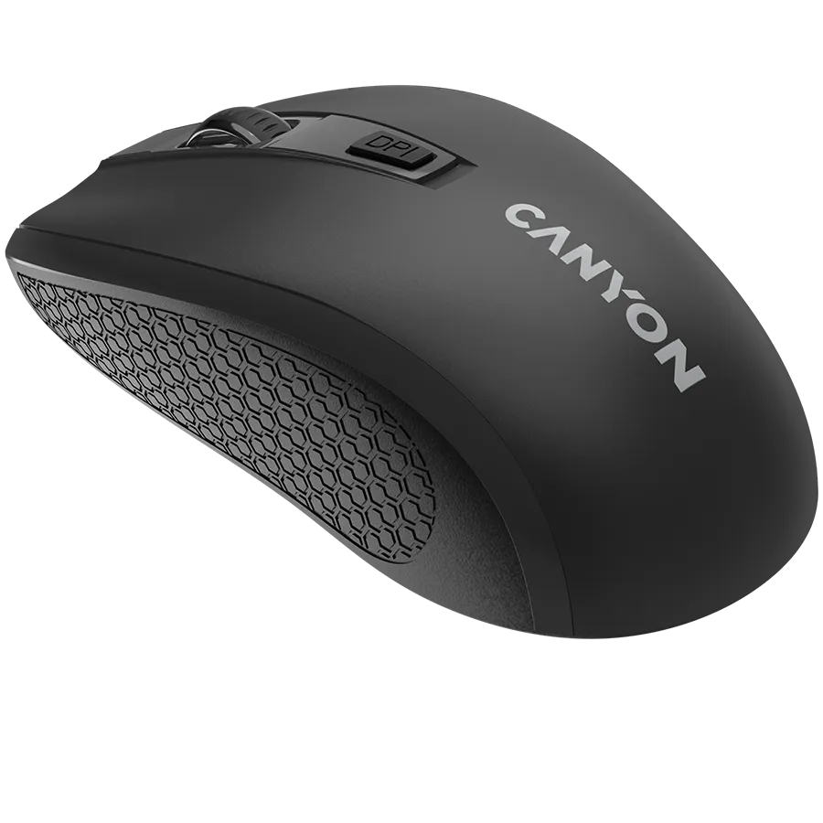 CANYON MW-7, 2.4Ghz wireless mouse, 6 buttons, DPI 800/1200/1600, with 1 AA battery ,size 110*60*37mm,58g,black — фото 5