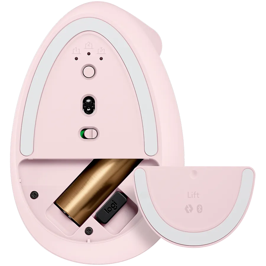 LOGITECH Lift Bluetooth Vertical Ergonomic Mouse - ROSE/DARK ROSE — фото 4