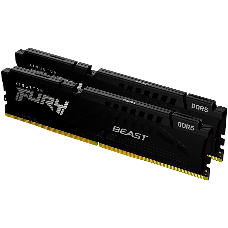 Оперативная память 16GB Kit (2x8) DDR5 5200MHz Kingston FURY Beast Black XMP CL40 KF552C40BBK2-16 — фото 1