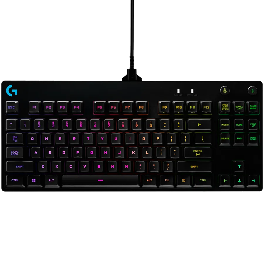 LOGITECH G PRO TKL Corded Mechanical Gaming Keyboard - BLACK - RUS - USB - CLICKY