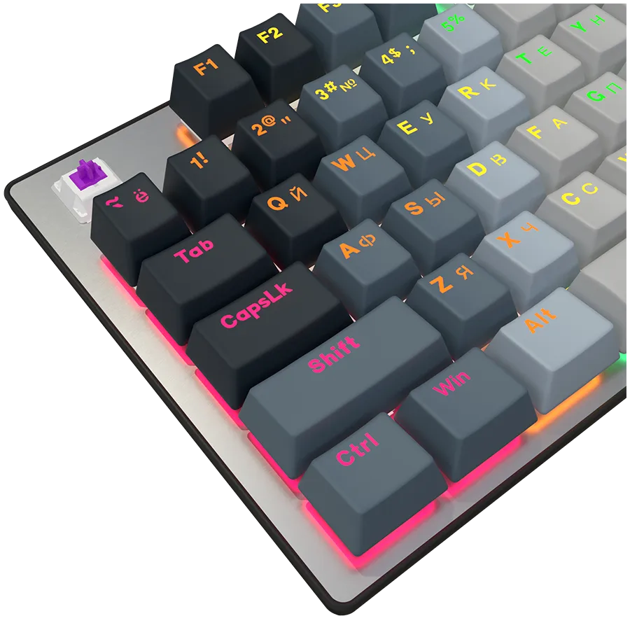 LORGAR Azar 514, Wired mechanical gaming keyboard, RGB backlight, 1680000 colour variations, 18 modes, keys number: 104, 50M clicks, linear dream switches, spring cable up to 3.4m, ABS plastic+metal, magnetic cover, 450*136*39mm, 1.17kg, white, EN+RU layo — фото 3