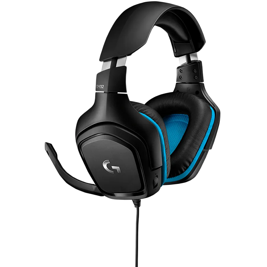 LOGITECH G432 Wired Gaming Headset 7.1 - LEATHERETTE - BLACK/BLUE - USB — фото 4