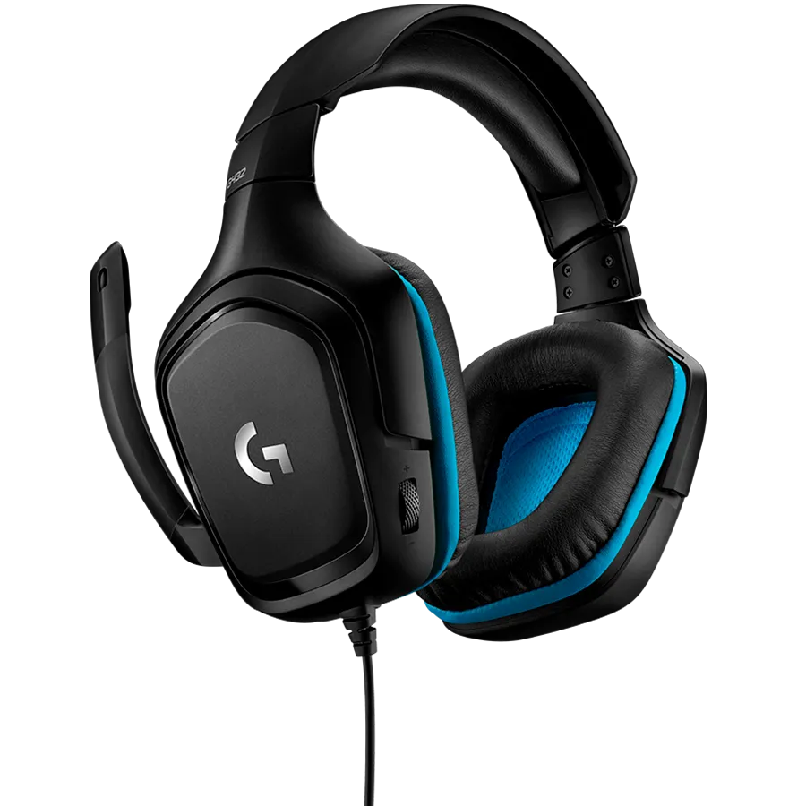LOGITECH G432 Wired Gaming Headset 7.1 - LEATHERETTE - BLACK/BLUE - USB — фото 2