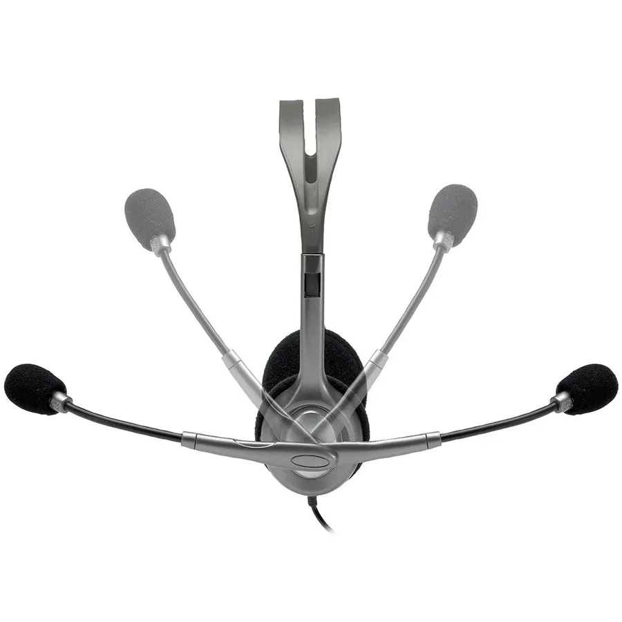 LOGITECH H110 Corded Stereo Headset - GRAY/SILVER - Dual Plug — фото 3