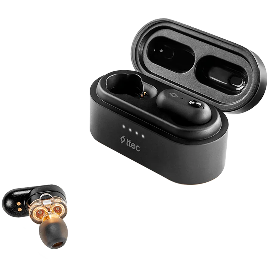 ttec AirBeat Duo True Wireless Headsets , Black — фото 2