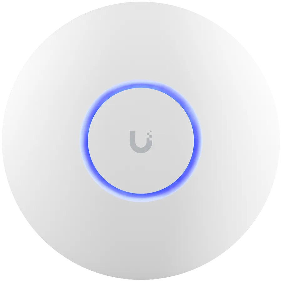 UBIQUITI U6+, WiFi 6, 4 spatial streams, 140 m² (1,500 ft²) coverage, 300+ connected devices, Powered using PoE, GbE uplink.