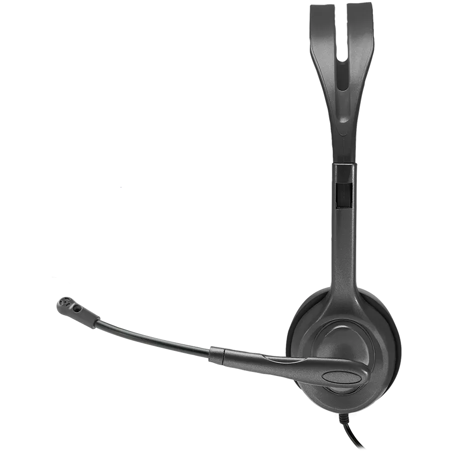LOGITECH H111 Corded Stereo Headset - BLACK - 3.5 MM — фото 3