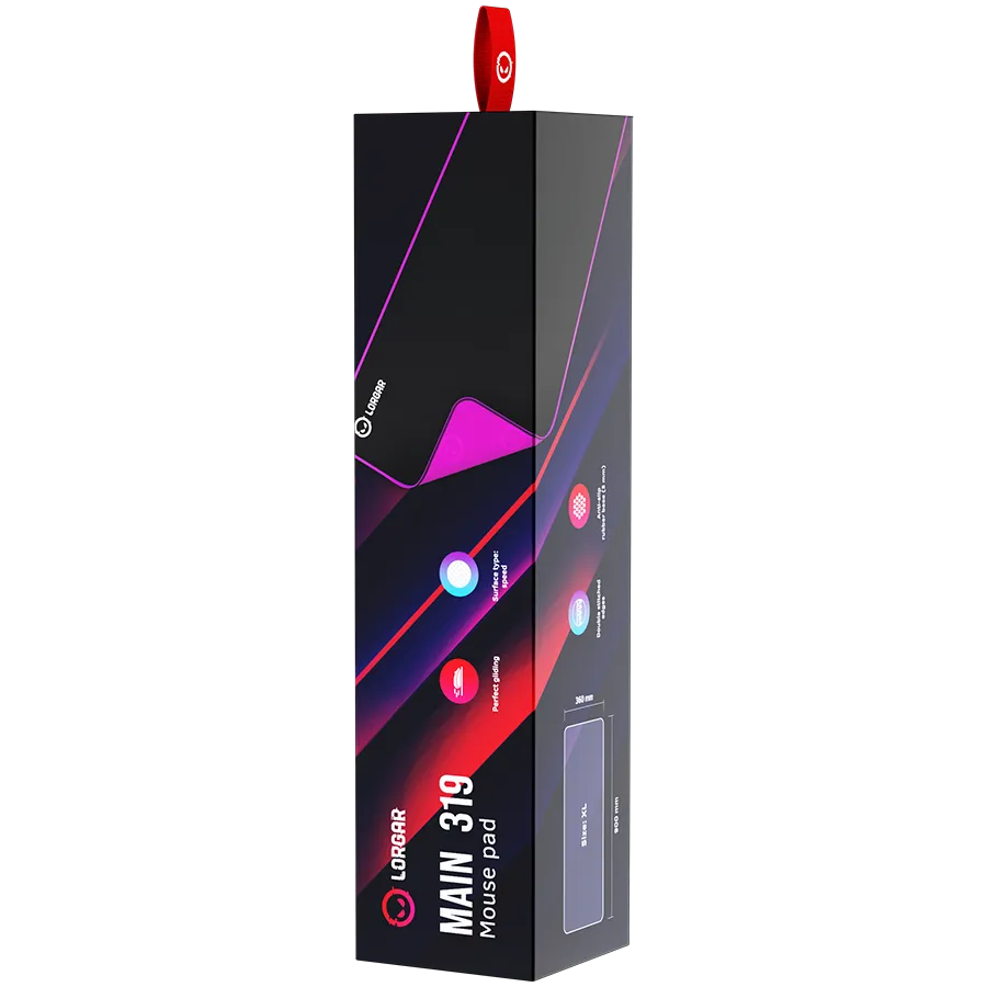 Lorgar Main 319, Gaming mouse pad, High-speed surface, Purple anti-slip rubber base, size: 900mm x 360mm x 3mm, weight 0.6kg — фото 8