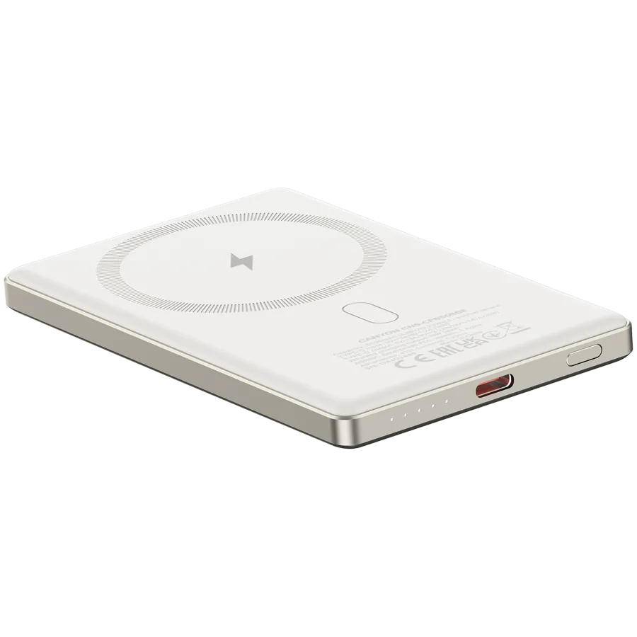 CANYON power bank OnPower 505 slim Magnetic 5000 mAh PD20W Beige — фото 5