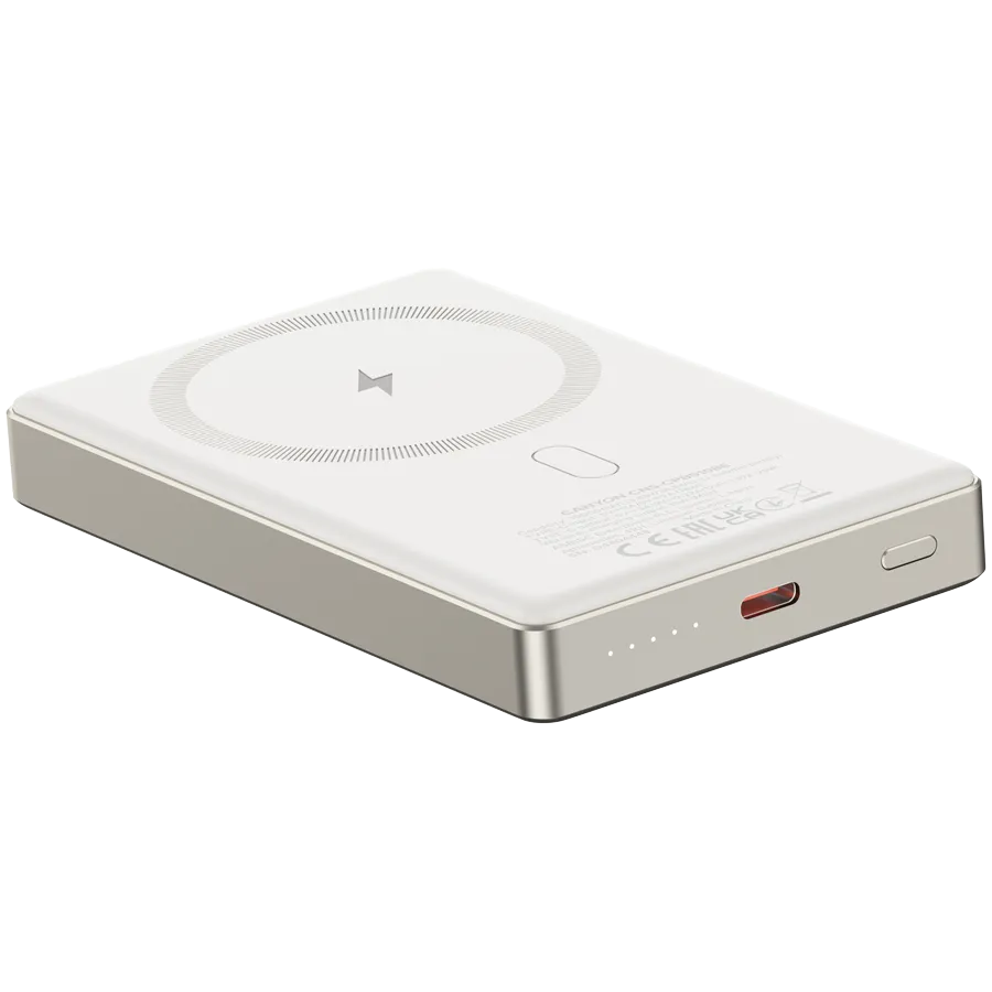 CANYON power bank OnPower 510 slim Magnetic 10000 mAh PD20W Beige — фото 5