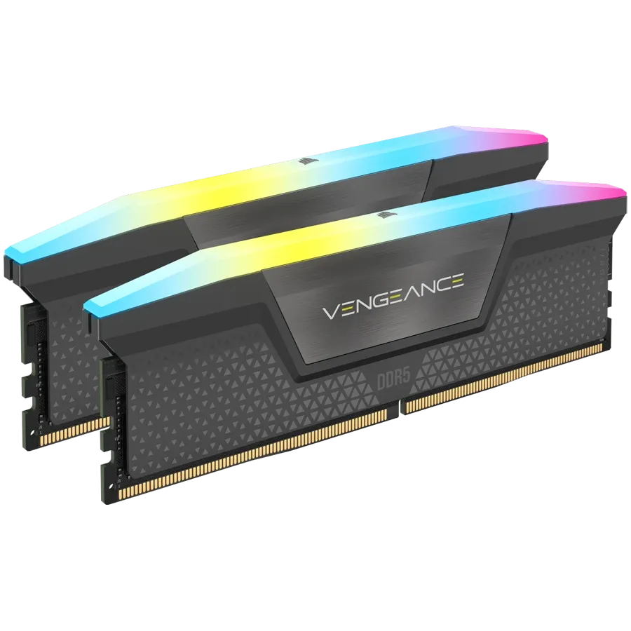 CORSAIR VENGEANCE RGB DDR5 32GB (2x16GB) DDR5 6000 CL36-44-44-96 1.4V AMD EXPO Memory - Grey, 0840006679653