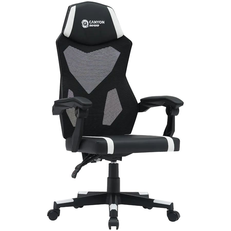CANYON gaming chair Flow MCH01 Mesh Black White — фото 2