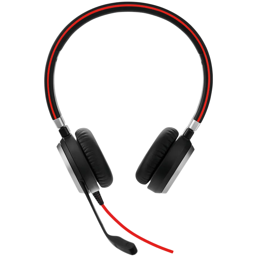 JABRA EVOLVE 40 MS Stereo USB Headband, Noise cancelling, USB and 3.5 jack connectivity, with mute-button and volume control on the cord, Busylight , Discret boomarm, Microsoft optimized