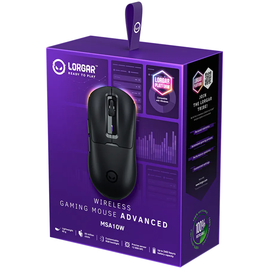 LORGAR MSA10W, Wireless Gaming Mouse Advanced, black — фото 8