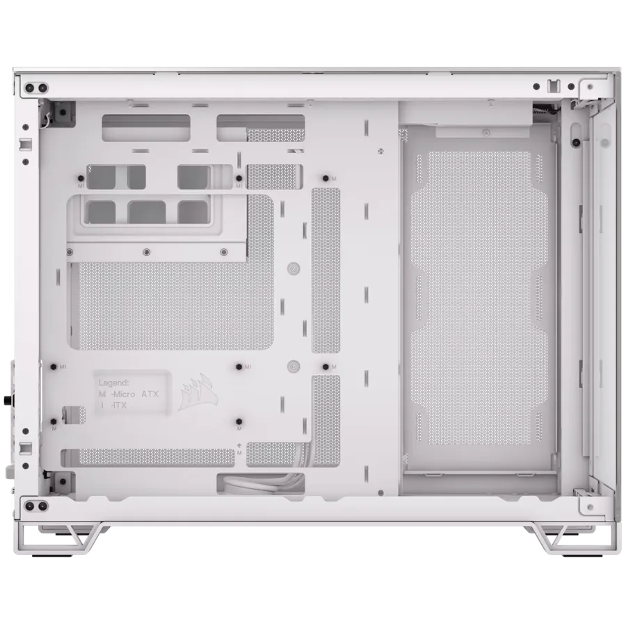 CORSAIR 2500X Micro ATX Dual Chamber PC Case - White/Satin Gray Aluminum — фото 4