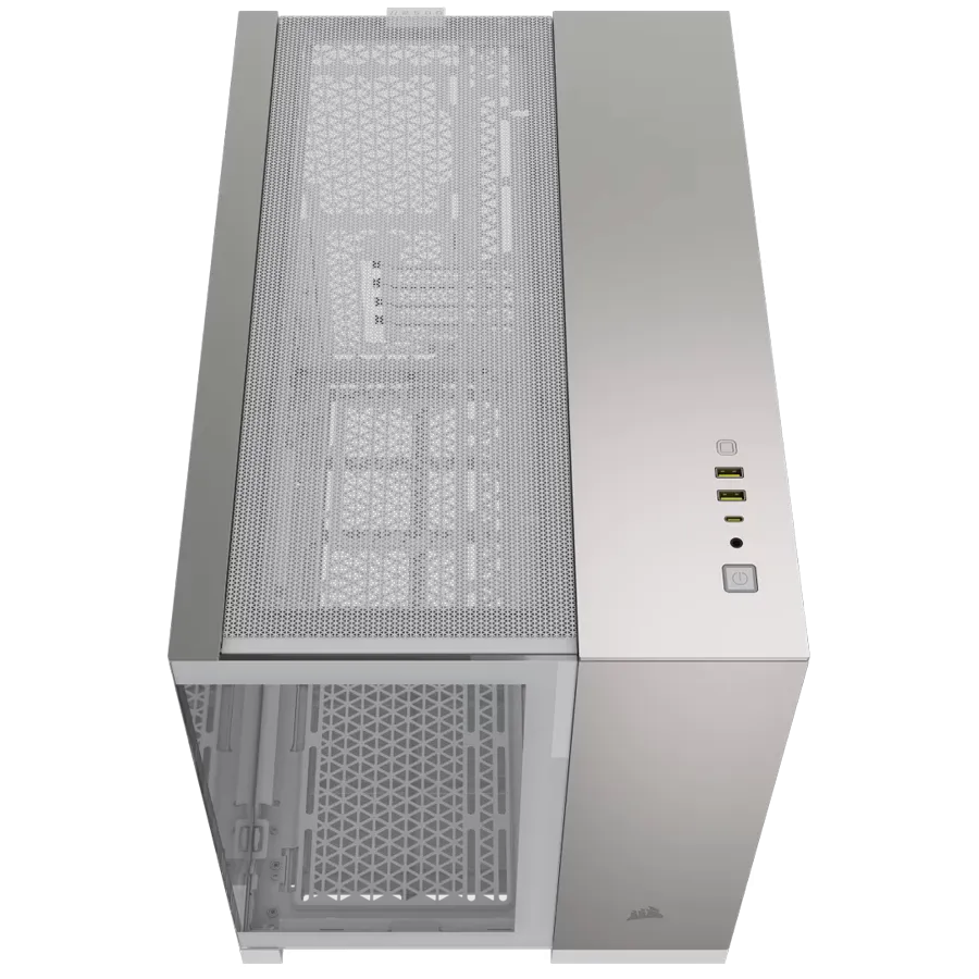 CORSAIR 2500X Micro ATX Dual Chamber PC Case - White/Satin Gray Aluminum — фото 5