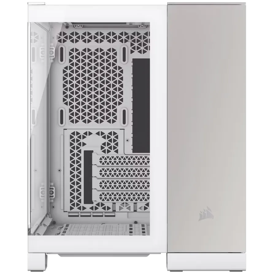 CORSAIR 2500X Micro ATX Dual Chamber PC Case - White/Satin Gray Aluminum — фото 2