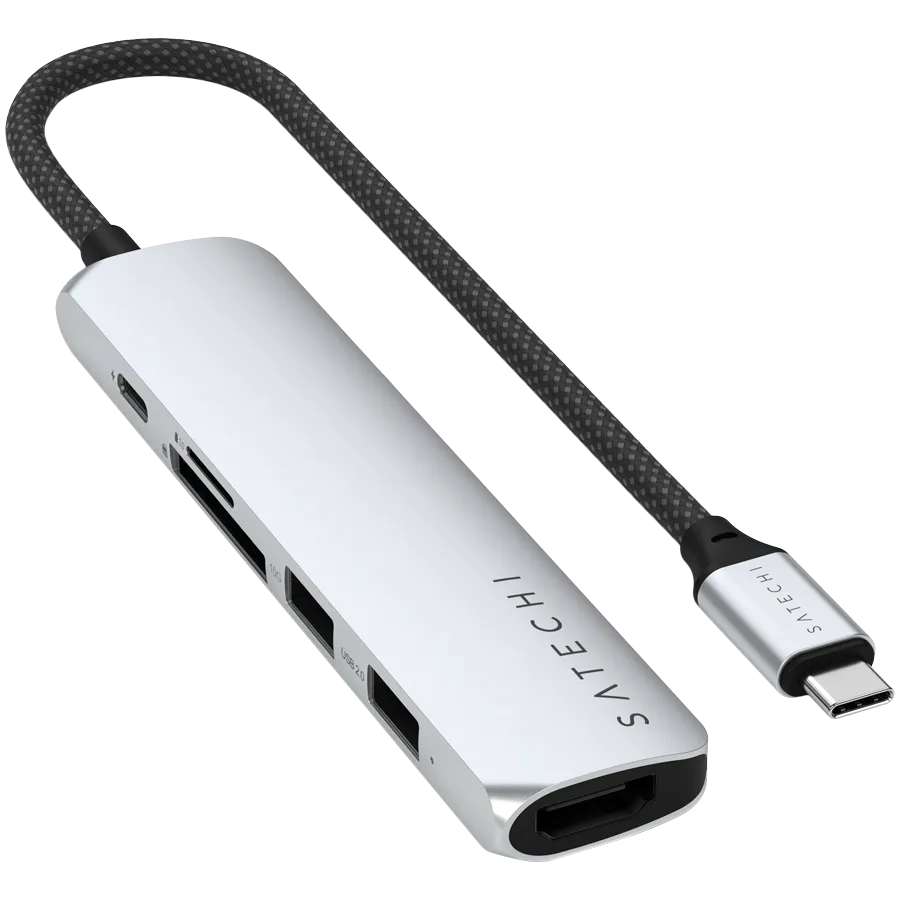 SATECHI 6-in-1 USB-C Slim Multiport Adapter (Silver) — фото 2