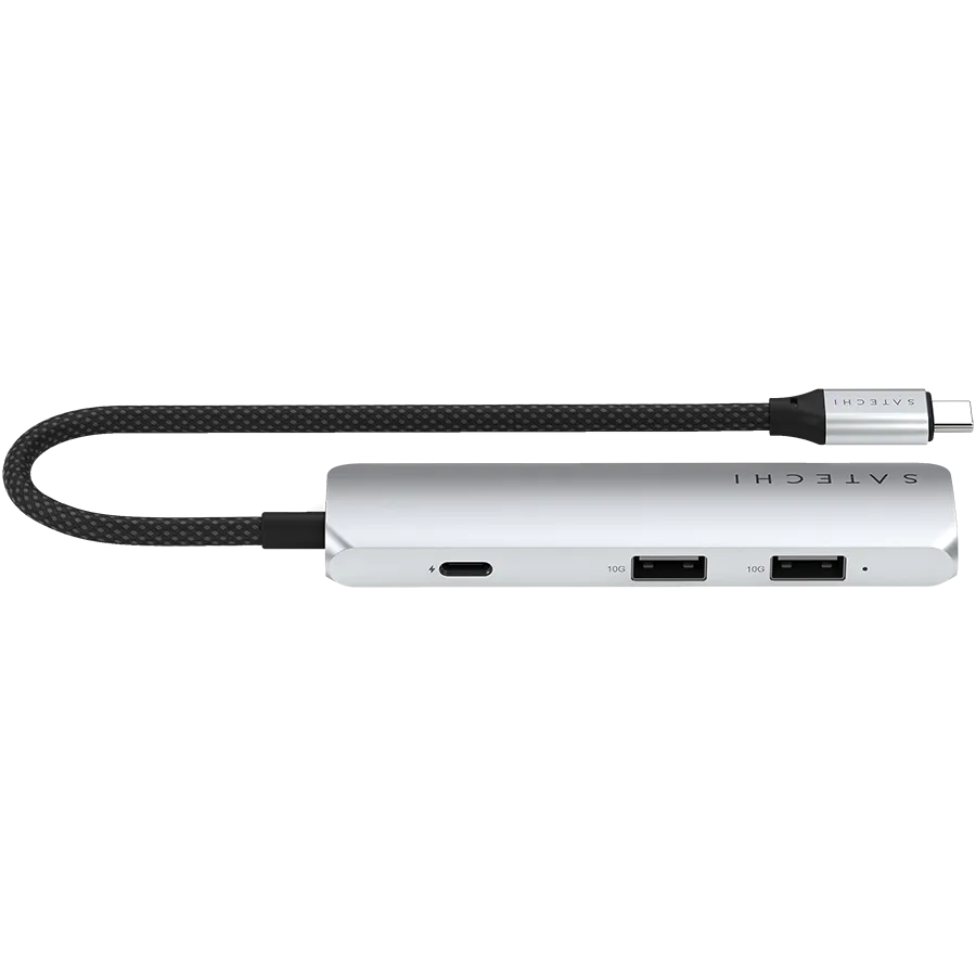 SATECHI 4-in-1 USB-C Slim Multiport Adapter 4K (Silver)