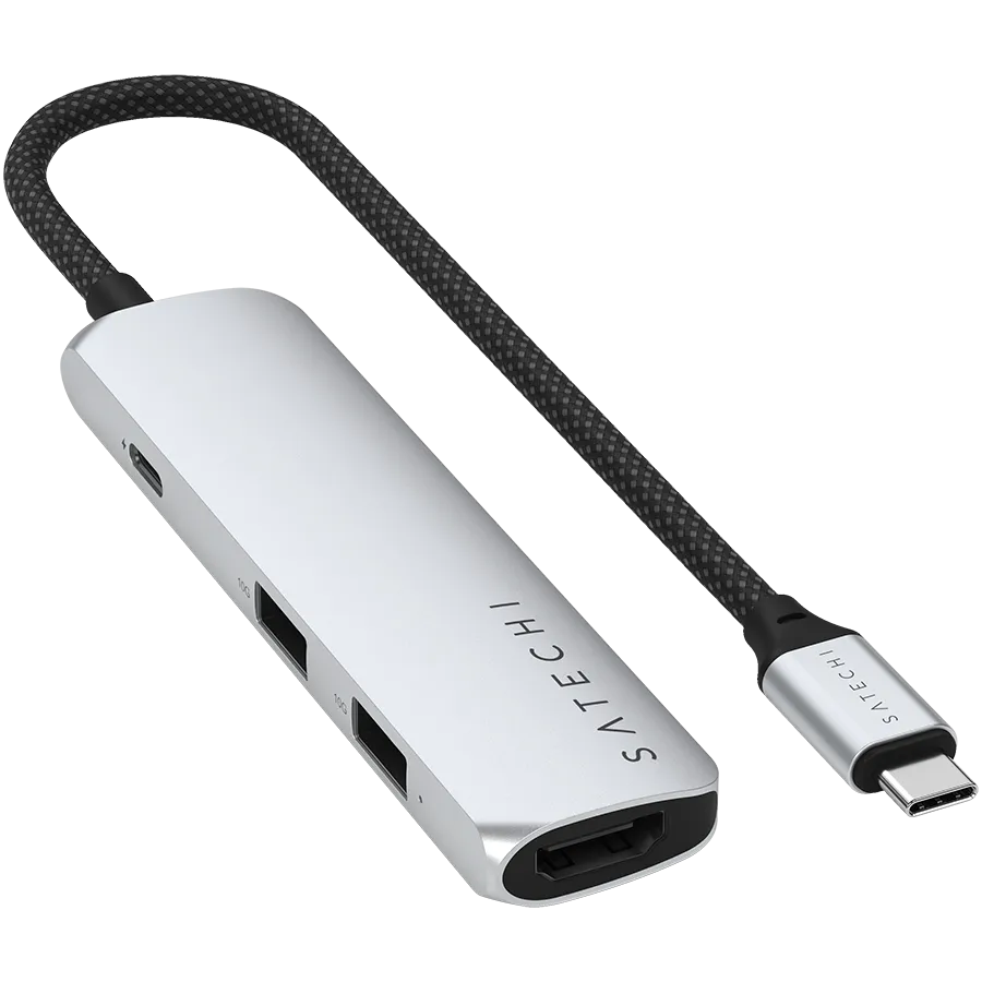 SATECHI 4-in-1 USB-C Slim Multiport Adapter 4K (Silver) — фото 3