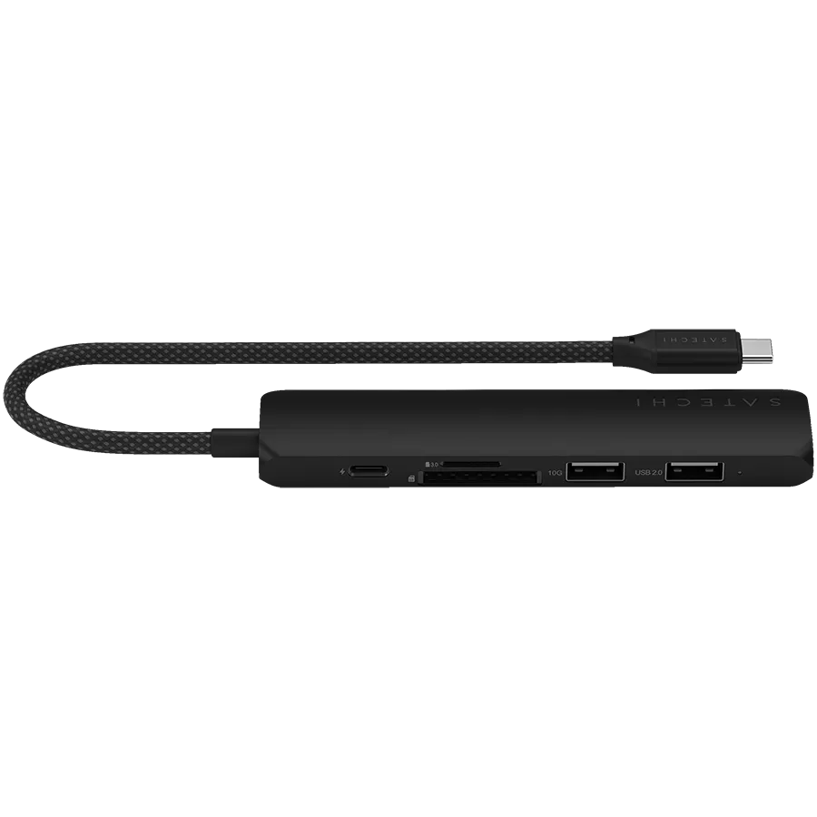 SATECHI 6-in-1 USB-C Slim Multiport Adapter (Black)