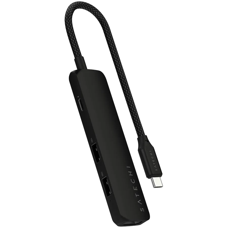 SATECHI 4-in-1 USB-C Slim Multiport Adapter 4K (Black)