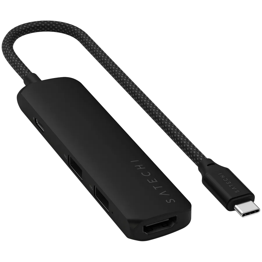 SATECHI 4-in-1 USB-C Slim Multiport Adapter 4K (Black) — фото 2