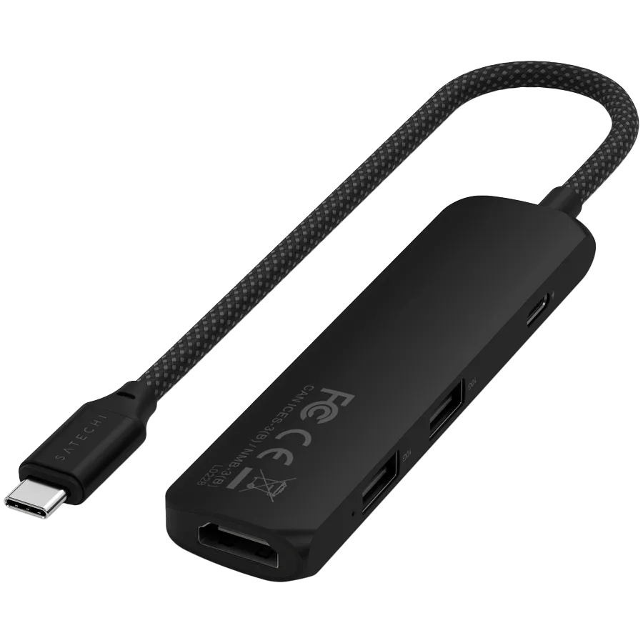 SATECHI 4-in-1 USB-C Slim Multiport Adapter 4K (Black) — фото 3