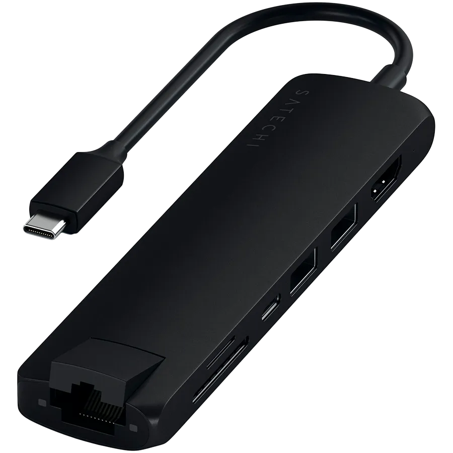 SATECHI Slim Multiport with Ethernet Adapter (Black) — фото 2