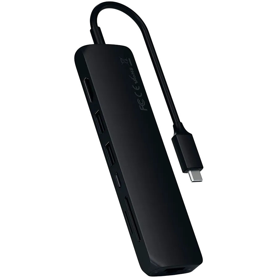 SATECHI Slim Multiport with Ethernet Adapter (Black)