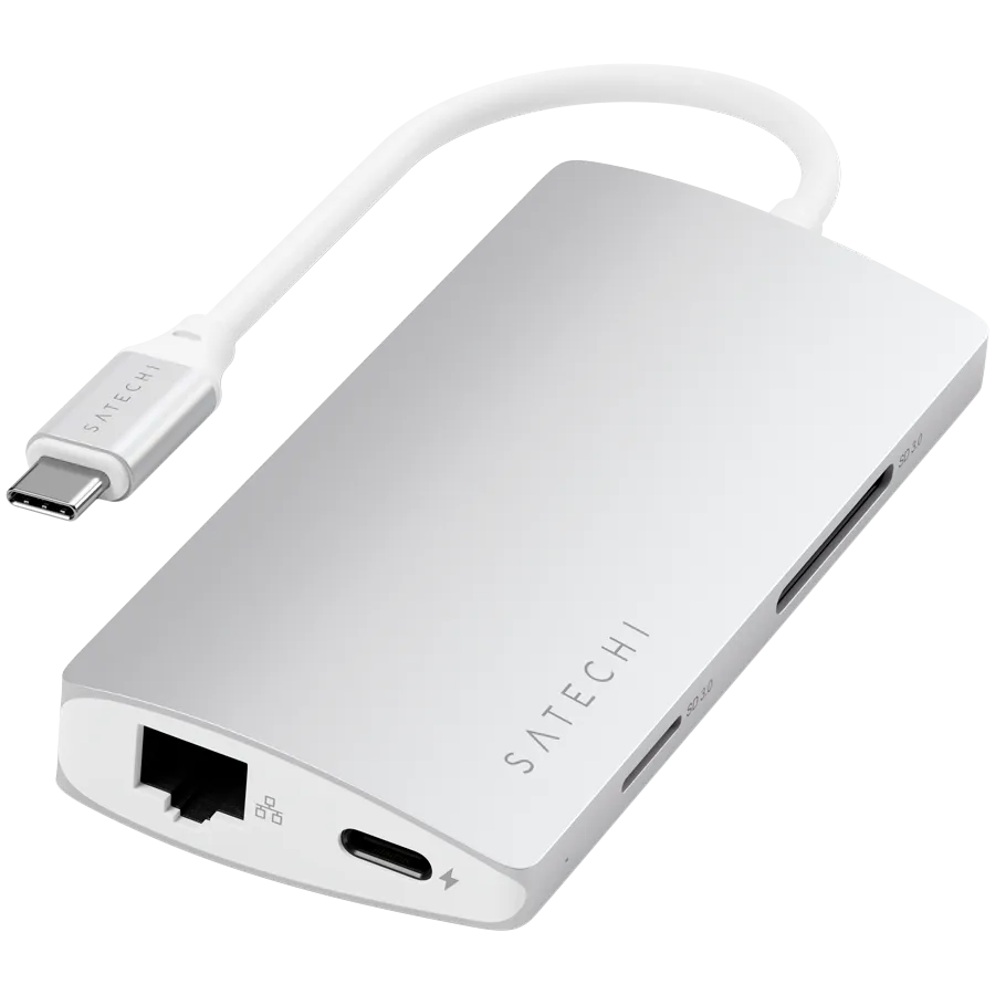 SATECHI Type-C Multi-Port Adapter 4K with Ethernet V2 Silver